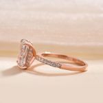 Picture of Rose Gold Radiant Cut Engagement Ring In Sterling Silver