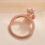 Picture of Rose Gold Radiant Cut Engagement Ring In Sterling Silver