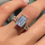 Picture of Gorgeous Yellow Gold Emerald Cut Wedding Set In Sterling Silver