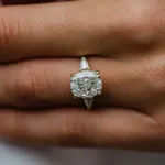 Picture of Luxury Cushion Cut Three Stone 3PC Wedding Set In Sterling Silver