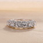 Picture of Unique Gifts Halo Six Cushion Cut Diamond Women's Wedding Band Ring