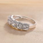 Picture of Unique Gifts Halo Six Cushion Cut Diamond Women's Wedding Band Ring