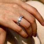 Picture of Luxurious Moissanite Diamond Wedding Band Set For Women In Sterling Silver