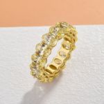 Picture of Gorgeous Yellow Gold Oval Cut Yellow Sapphire Wedding Band For Women In Sterling Silver