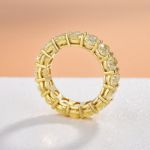 Picture of Gorgeous Yellow Gold Oval Cut Yellow Sapphire Wedding Band For Women In Sterling Silver