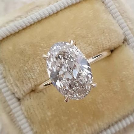 Picture of Classic Oval Cut Moissanite Diamond Engagement Ring In Sterling Silver