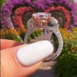 Picture of Stunning Pear Cut Pink Sapphire Three Stone Engagement Ring In Sterling Silver