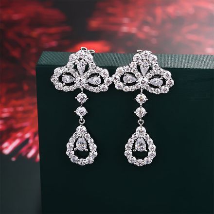 Picture of Vintage Luxurious Drop Earrings In Sterling Silver