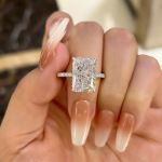 Picture of Classic Big Radiant Cut Simulated Diamond Engagement Ring for Women