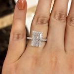 Picture of Classic Big Radiant Cut Simulated Diamond Engagement Ring for Women