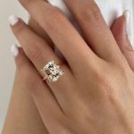 Picture of Elegant 3.0 Carat Cushion Cut Champagne Engagement Ring for Women In Sterling Silver