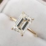 Picture of Yellow Gold Emerald Cut 3.5 Carat Solitaire Engagement Ring For Her
