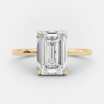 Picture of Yellow Gold Emerald Cut 3.5 Carat Solitaire Engagement Ring For Her
