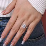 Picture of Sparkle Cushion Cut Engagement Ring For Women In Sterling Silver