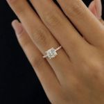 Picture of 1.5 Carat Cushion Cut White Sapphire Women's Engagement Ring