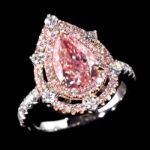 Picture of Royal Double Halo 2.0 Carat 2-Tone Romantic Pink Pear Cut Engagement Ring For Her