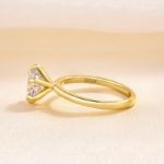 Picture of Yellow Gold Classic 2.0 Carat Round Cut Solitaire Engagement Ring For Women