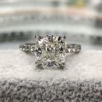 Picture of 3.0 Carat Cushion Cut White Sapphire Women's Engagement Ring In Sterling Silver