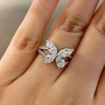 Picture of Butterfly Design Promise Ring Gift For Her In Sterling Silver