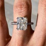 Picture of Sparkle Radiant Crushed Ice Cut Engagement Ring In Sterling Silver