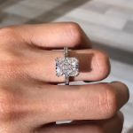 Picture of Sparkle Radiant Crushed Ice Cut Engagement Ring In Sterling Silver