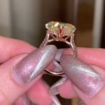 Picture of Rose Gold 6.0 Carat Heart Cut Yellow Sapphire Engagement Ring In Sterling Silver