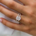 Picture of Unique Design 3.5 Carat Cushion Cut Women's Engagement Ring In Sterling Silver