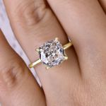 Picture of Elegant Crushed Ice Cushion Cut Moissanite Diamond Engagement Ring In Sterling Silver