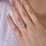 Picture of Elegant Crushed Ice Cushion Cut Moissanite Diamond Engagement Ring In Sterling Silver