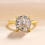 Picture of Elegant Crushed Ice Cushion Cut Moissanite Diamond Engagement Ring In Sterling Silver