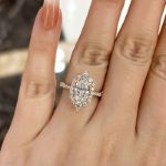 Picture of Rose Gold Unique Design Halo Oval Cut Moissanite Diamond Engagement Ring In Sterling Silver