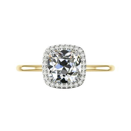 Picture of Stunning Two-tone Halo Cushion Crushed Ice Cut Engagement Ring In Sterling Silver