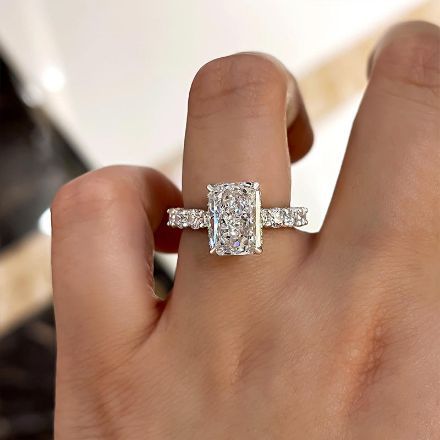 Picture of Stunning Radiant Cut Engagement Ring For Women In Sterling Silver