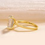 Picture of Classic Emerald Cut Engagement Ring For Women In Sterling Silver