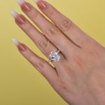 Picture of Exclusive Oval Cut Moissanite Diamond Engagement Ring In Sterling Silver