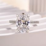 Picture of Exclusive Oval Cut Moissanite Diamond Engagement Ring In Sterling Silver