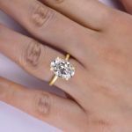 Picture of Exclusive Yellow Gold Oval Cut Engagement Ring In Sterling Silver