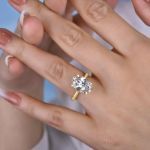 Picture of Exclusive Yellow Gold Oval Cut Engagement Ring In Sterling Silver