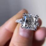 Picture of Sparkle Split Shank Cushion Cut Women's Engagement Ring In Sterling Silver