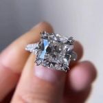 Picture of Sparkle Split Shank Cushion Cut Women's Engagement Ring In Sterling Silver