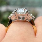 Picture of Stunning Two-Tone Oval Cut Three Stone Engagement Ring In Sterling Silver