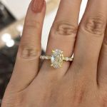 Picture of Gorgeous Yellow Gold Oval Cut Engagement Ring In Sterling Silver