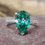 Picture of Stunning Pear Cut Paraiba Tourmaline Engagement Ring In Sterling Silver