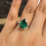 Picture of Stunning Pear Cut Paraiba Tourmaline Engagement Ring In Sterling Silver