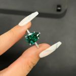 Picture of Stunning Pear Cut Paraiba Tourmaline Engagement Ring In Sterling Silver