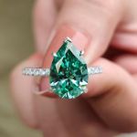 Picture of Stunning Pear Cut Paraiba Tourmaline Engagement Ring In Sterling Silver