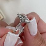 Picture of 1.5 Carat Marquise Cut Women's Engagement Ring In Sterling Silver