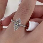 Picture of 1.5 Carat Marquise Cut Women's Engagement Ring In Sterling Silver