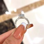 Picture of Sparkle Pear Cut Moissanite Diamond Engagement Ring In Sterling Silver