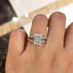 Picture of Unique Split Shank Radiant Cut Engagement Ring In Sterling Silver